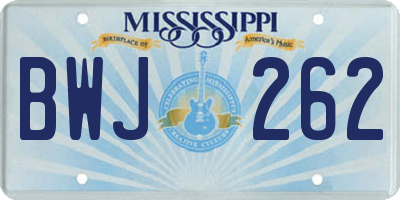 MS license plate BWJ262