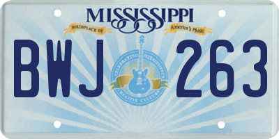 MS license plate BWJ263