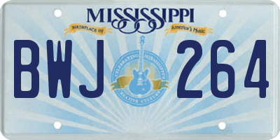 MS license plate BWJ264