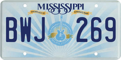 MS license plate BWJ269