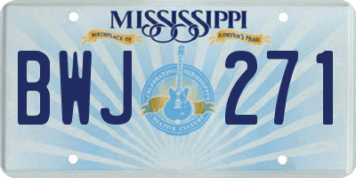 MS license plate BWJ271
