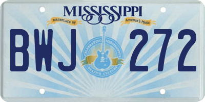 MS license plate BWJ272
