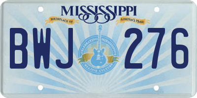 MS license plate BWJ276