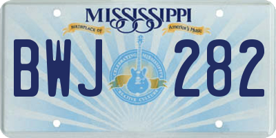MS license plate BWJ282