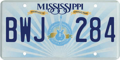 MS license plate BWJ284