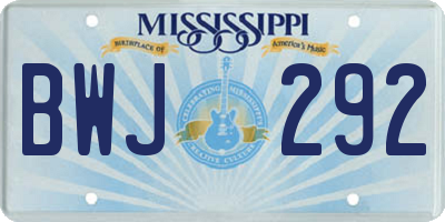 MS license plate BWJ292
