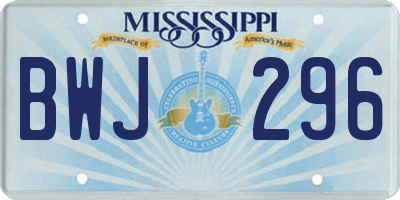 MS license plate BWJ296