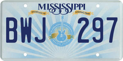 MS license plate BWJ297