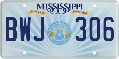 MS license plate BWJ306