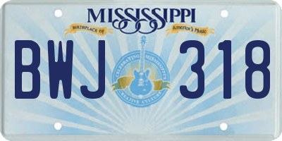 MS license plate BWJ318