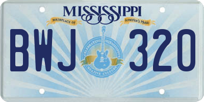 MS license plate BWJ320