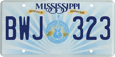 MS license plate BWJ323