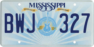 MS license plate BWJ327