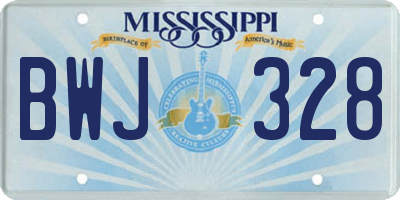 MS license plate BWJ328