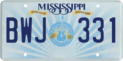 MS license plate BWJ331