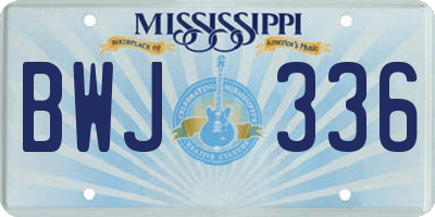 MS license plate BWJ336