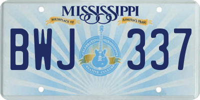 MS license plate BWJ337