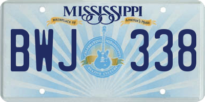 MS license plate BWJ338