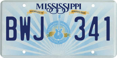 MS license plate BWJ341