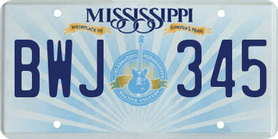 MS license plate BWJ345