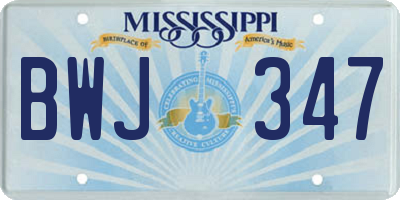 MS license plate BWJ347