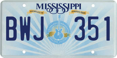 MS license plate BWJ351