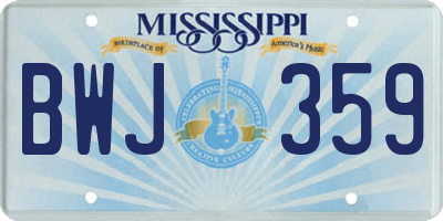 MS license plate BWJ359