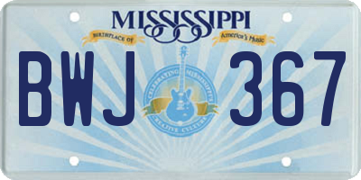 MS license plate BWJ367