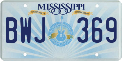 MS license plate BWJ369