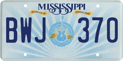 MS license plate BWJ370