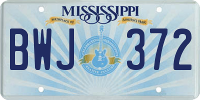 MS license plate BWJ372