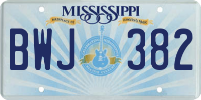 MS license plate BWJ382