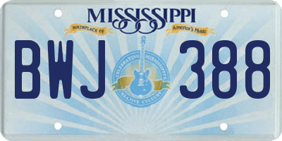 MS license plate BWJ388