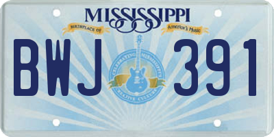 MS license plate BWJ391