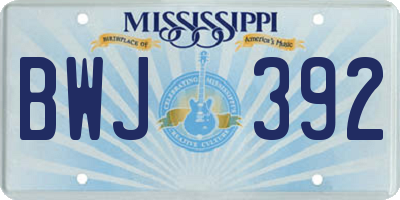 MS license plate BWJ392