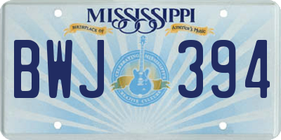 MS license plate BWJ394