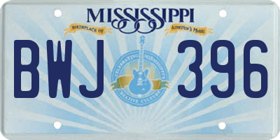 MS license plate BWJ396