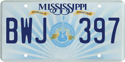 MS license plate BWJ397