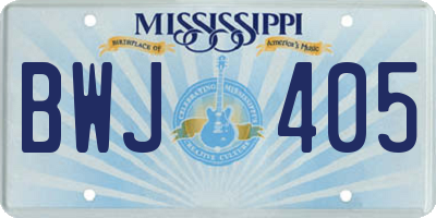 MS license plate BWJ405