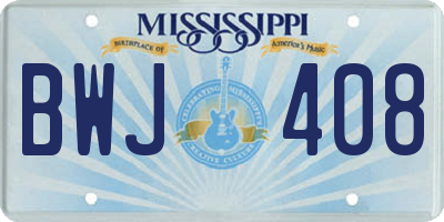 MS license plate BWJ408