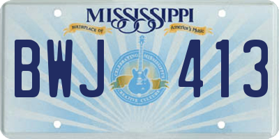 MS license plate BWJ413