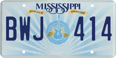 MS license plate BWJ414