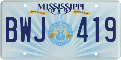 MS license plate BWJ419