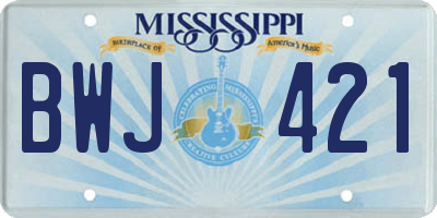 MS license plate BWJ421
