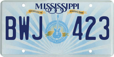 MS license plate BWJ423