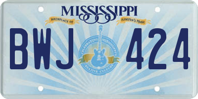 MS license plate BWJ424