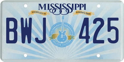 MS license plate BWJ425