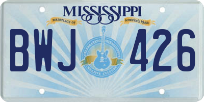 MS license plate BWJ426