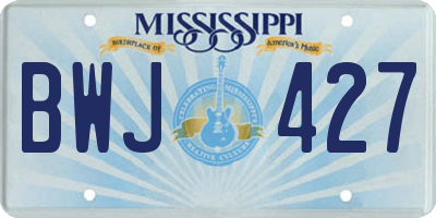 MS license plate BWJ427