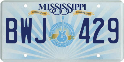 MS license plate BWJ429